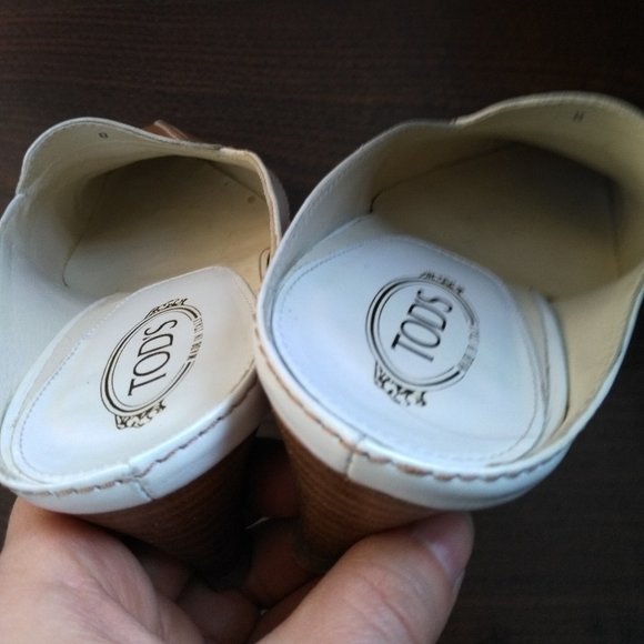 Tod's Backless kitten heel mules / leather slides NO DUSTBAG - Picture 7 of 8